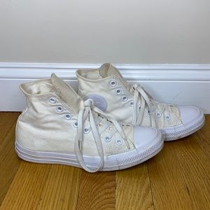 All White High Top Converse